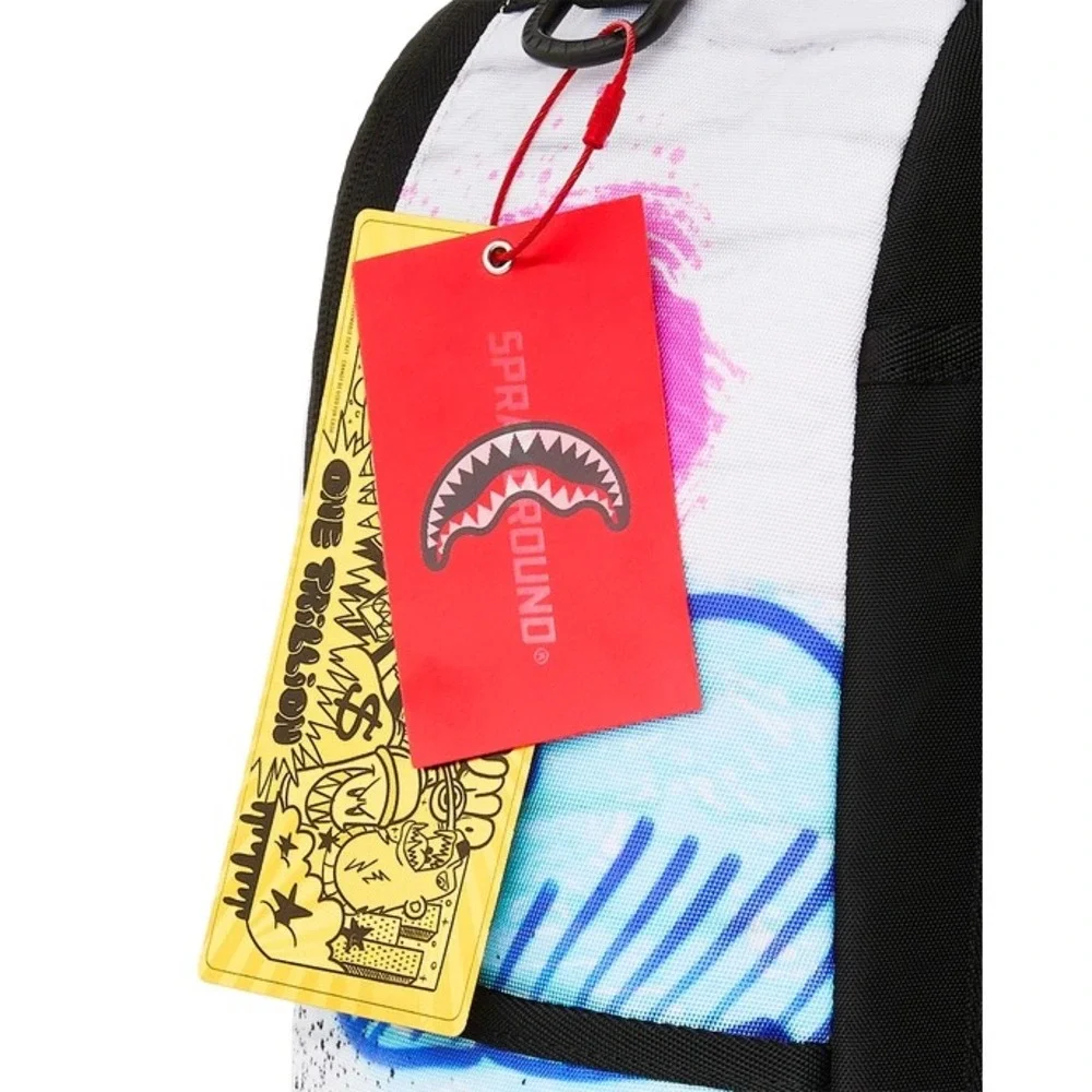 NEW Sprayground Pink Panther Heist Mural Shark Backpack Pink White Black Unisex